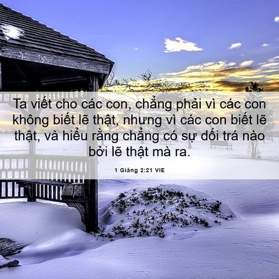 Picture 06 - 1 Giăng 2:21 VIE - Ta viết cho các con, chẳng phải vì các - Bible Verse Picture