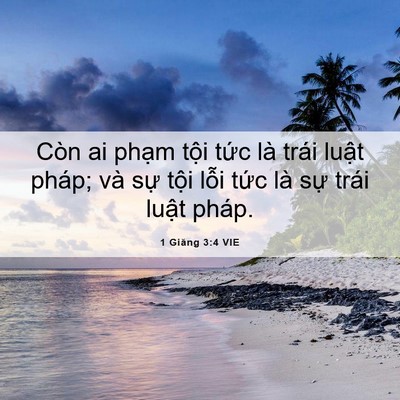 Picture 06 - 1 Giăng 3:4 VIE - Còn ai phạm tội tức là trái luật - Bible Verse Picture