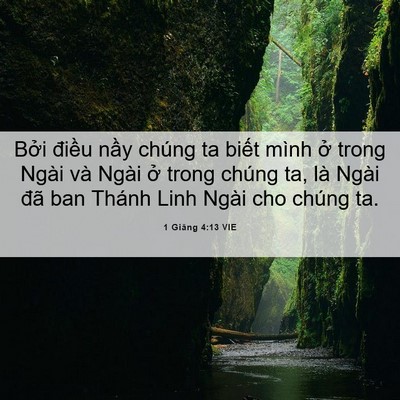 Picture 06 - 1 Giăng 4:13 VIE - Bởi điều nầy chúng ta biết mình ở - Bible Verse Picture