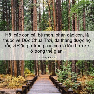 Picture 06 - 1 Giăng 4:4 VIE - Hỡi các con cái bé mọn, phần các con, - Bible Verse Picture