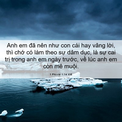 Picture 06 - 1 Phi-rơ 1:14 VIE - Anh em đã nên như con cái hay vâng lời, - Bible Verse Picture