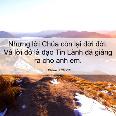 Picture 06 - 1 Phi-rơ 1:25 VIE - Nhưng lời Chúa còn lại đời đời. Và - Bible Verse Picture