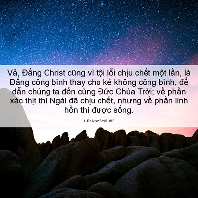 Picture 06 - 1 Phi-rơ 3:18 VIE - Vả, Đấng Christ cũng vì tội lỗi chịu - Bible Verse Picture