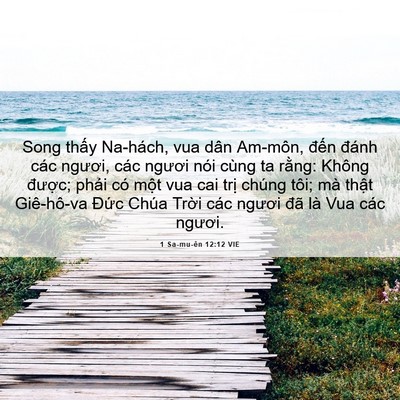 Picture 06 - 1 Sa-mu-ên 12:12 VIE - Song thấy Na-hách, vua dân Am-môn, đến - Bible Verse Picture