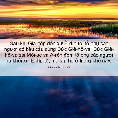 Picture 06 - 1 Sa-mu-ên 12:8 VIE - Sau khi Gia-cốp đến xứ Ê-díp-tô, tổ - Bible Verse Picture