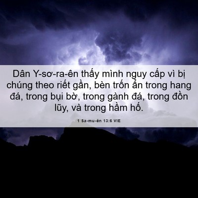 Picture 06 - 1 Sa-mu-ên 13:6 VIE - Dân Y-sơ-ra-ên thấy mình nguy cấp vì - Bible Verse Picture