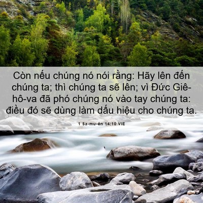 Picture 06 - 1 Sa-mu-ên 14:10 VIE - Còn nếu chúng nó nói rằng: Hãy lên - Bible Verse Picture