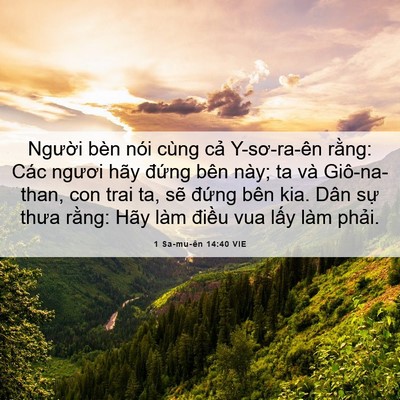 Picture 06 - 1 Sa-mu-ên 14:40 VIE - Người bèn nói cùng cả Y-sơ-ra-ên - Bible Verse Picture