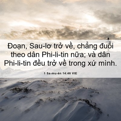 Picture 06 - 1 Sa-mu-ên 14:46 VIE - Đoạn, Sau-lơ trở về, chẳng đuổi theo - Bible Verse Picture