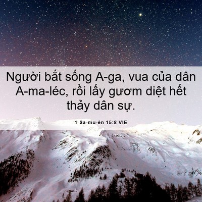 Picture 06 - 1 Sa-mu-ên 15:8 VIE - Người bắt sống A-ga, vua của dân - Bible Verse Picture