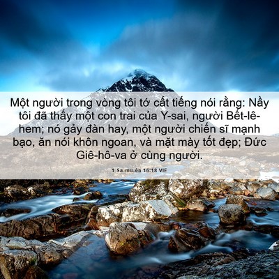 Picture 06 - 1 Sa-mu-ên 16:18 VIE - Một người trong vòng tôi tớ cất - Bible Verse Picture