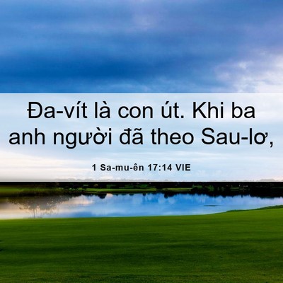 Picture 06 - 1 Sa-mu-ên 17:14 VIE - Đa-vít là con út. Khi ba anh người đã - Bible Verse Picture