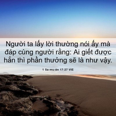 Picture 06 - 1 Sa-mu-ên 17:27 VIE - Người ta lấy lời thường nói ấy mà - Bible Verse Picture