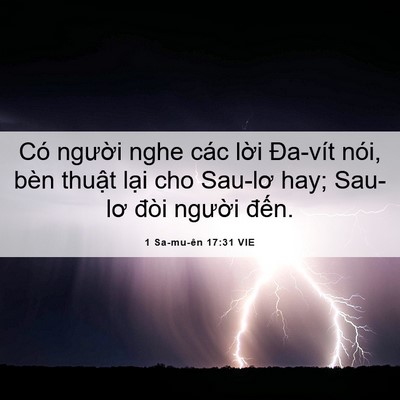 Picture 06 - 1 Sa-mu-ên 17:31 VIE - Có người nghe các lời Đa-vít nói, bèn - Bible Verse Picture