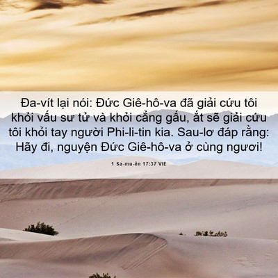 Picture 06 - 1 Sa-mu-ên 17:37 VIE - Đa-vít lại nói: Đức Giê-hô-va đã - Bible Verse Picture