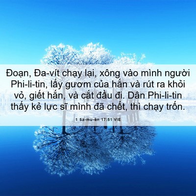Picture 06 - 1 Sa-mu-ên 17:51 VIE - Đoạn, Đa-vít chạy lại, xông vào mình - Bible Verse Picture