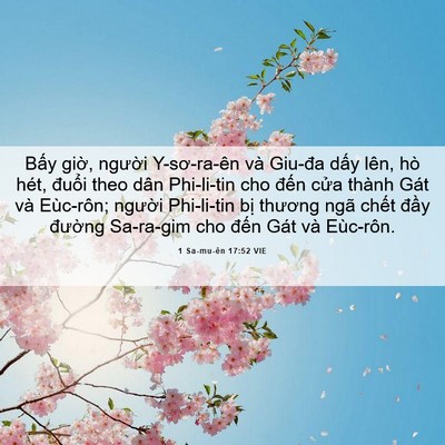 Picture 06 - 1 Sa-mu-ên 17:52 VIE - Bấy giờ, người Y-sơ-ra-ên và Giu-đa - Bible Verse Picture