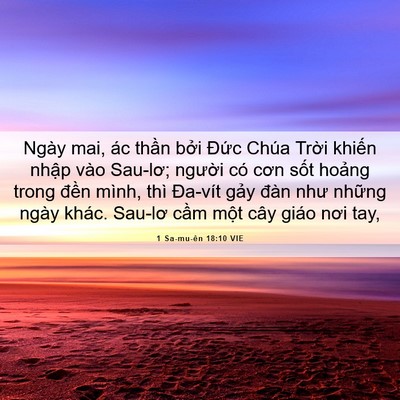Picture 06 - 1 Sa-mu-ên 18:10 VIE - Ngày mai, ác thần bởi Đức Chúa Trời - Bible Verse Picture