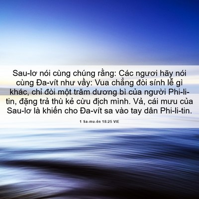 Picture 06 - 1 Sa-mu-ên 18:25 VIE - Sau-lơ nói cùng chúng rằng: Các ngươi - Bible Verse Picture