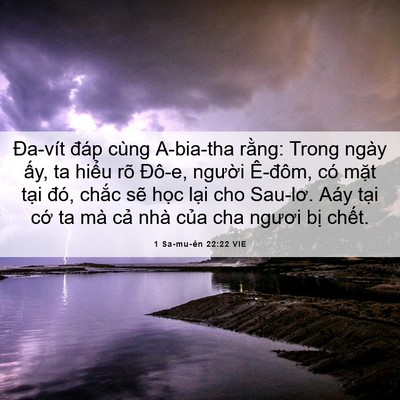 Picture 06 - 1 Sa-mu-ên 22:22 VIE - Đa-vít đáp cùng A-bia-tha rằng: Trong - Bible Verse Picture