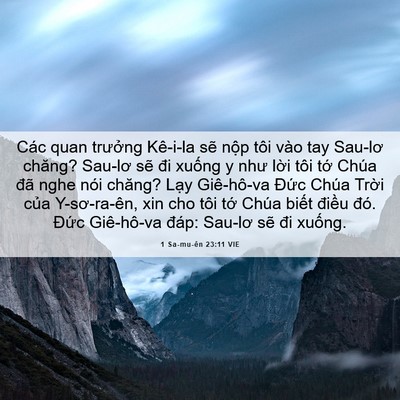 Picture 06 - 1 Sa-mu-ên 23:11 VIE - Các quan trưởng Kê-i-la sẽ nộp tôi vào - Bible Verse Picture