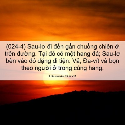 Picture 06 - 1 Sa-mu-ên 24:3 VIE - (024-4) Sau-lơ đi đến gần chuồng chiên - Bible Verse Picture