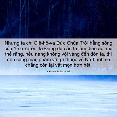 Picture 06 - 1 Sa-mu-ên 25:34 VIE - Nhưng ta chỉ Giê-hô-va Đức Chúa Trời - Bible Verse Picture