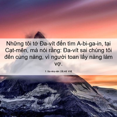 Picture 06 - 1 Sa-mu-ên 25:40 VIE - Những tôi tớ Đa-vít đến tìm - Bible Verse Picture