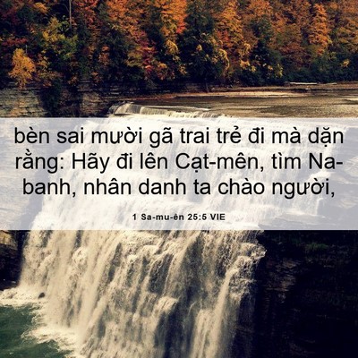 Picture 06 - 1 Sa-mu-ên 25:5 VIE - bèn sai mười gã trai trẻ đi mà dặn - Bible Verse Picture