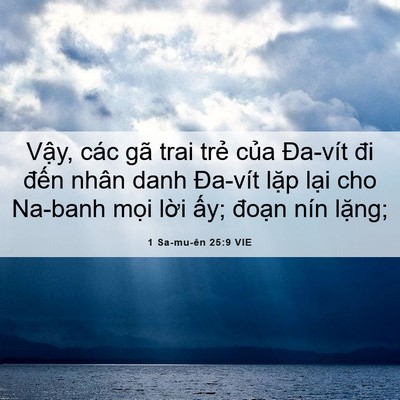 Picture 06 - 1 Sa-mu-ên 25:9 VIE - Vậy, các gã trai trẻ của Đa-vít đi - Bible Verse Picture