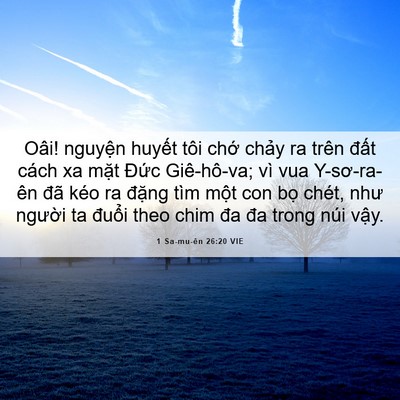 Picture 06 - 1 Sa-mu-ên 26:20 VIE - Oâi! nguyện huyết tôi chớ chảy ra trên - Bible Verse Picture