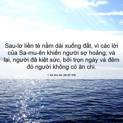 Picture 06 - 1 Sa-mu-ên 28:20 VIE - Sau-lơ liền té nằm dài xuống đất, vì - Bible Verse Picture