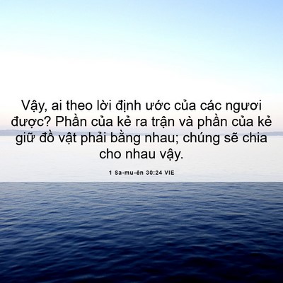 Picture 06 - 1 Sa-mu-ên 30:24 VIE - Vậy, ai theo lời định ước của các - Bible Verse Picture