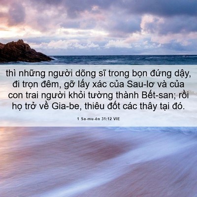 Picture 06 - 1 Sa-mu-ên 31:12 VIE - thì những người dõng sĩ trong bọn - Bible Verse Picture