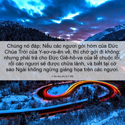 Picture 06 - 1 Sa-mu-ên 6:3 VIE - Chúng nó đáp; Nếu các ngươi gởi hòm - Bible Verse Picture