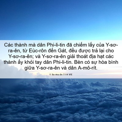 Picture 06 - 1 Sa-mu-ên 7:14 VIE - Các thành mà dân Phi-li-tin đã chiếm - Bible Verse Picture