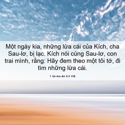 Picture 06 - 1 Sa-mu-ên 9:3 VIE - Một ngày kia, những lừa cái của Kích, - Bible Verse Picture