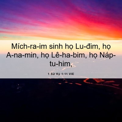 Picture 06 - 1 Sử Ký 1:11 VIE - Mích-ra-im sinh họ Lu-đim, họ A-na-min, - Bible Verse Picture