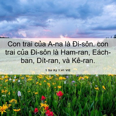 Picture 06 - 1 Sử Ký 1:41 VIE - Con trai của A-na là Đi-sôn. con trai của - Bible Verse Picture