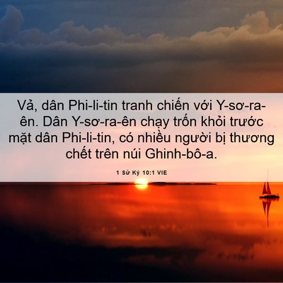 Picture 06 - 1 Sử Ký 10:1 VIE - Vả, dân Phi-li-tin tranh chiến với - Bible Verse Picture