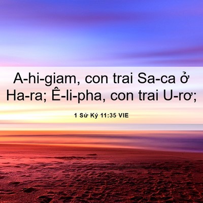 Picture 06 - 1 Sử Ký 11:35 VIE - A-hi-giam, con trai Sa-ca ở Ha-ra; Ê-li-pha, - Bible Verse Picture