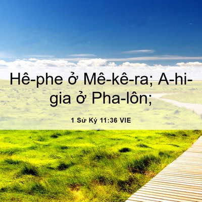 Picture 06 - 1 Sử Ký 11:36 VIE - Hê-phe ở Mê-kê-ra; A-hi-gia ở - Bible Verse Picture