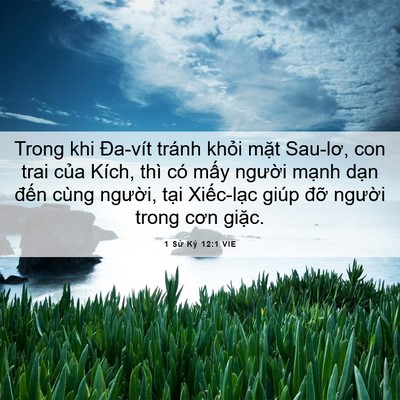 Picture 06 - 1 Sử Ký 12:1 VIE - Trong khi Đa-vít tránh khỏi mặt Sau-lơ, - Bible Verse Picture