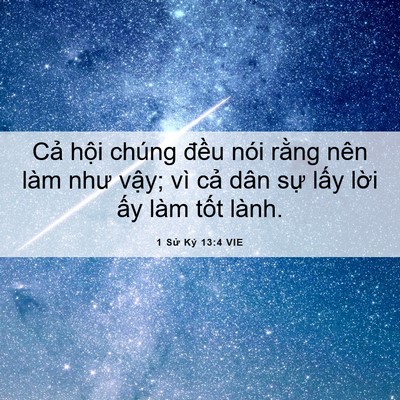 Picture 06 - 1 Sử Ký 13:4 VIE - Cả hội chúng đều nói rằng nên làm - Bible Verse Picture