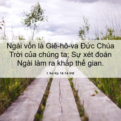 Picture 06 - 1 Sử Ký 16:14 VIE - Ngài vốn là Giê-hô-va Đức Chúa Trời - Bible Verse Picture