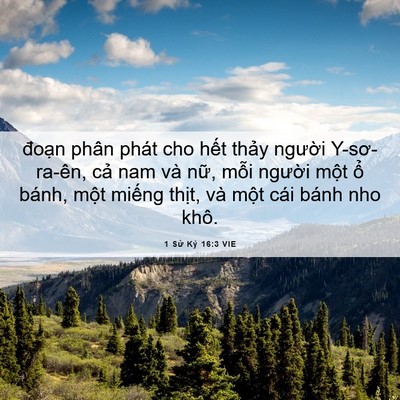 Picture 06 - 1 Sử Ký 16:3 VIE - đoạn phân phát cho hết thảy người - Bible Verse Picture