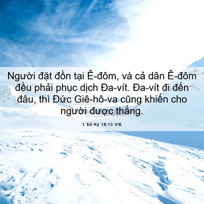 Picture 06 - 1 Sử Ký 18:13 VIE - Người đặt đồn tại Ê-đôm, và cả - Bible Verse Picture