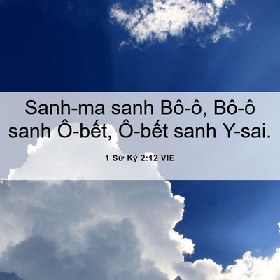 Picture 06 - 1 Sử Ký 2:12 VIE - Sanh-ma sanh Bô-ô, Bô-ô sanh Ô-bết, - Bible Verse Picture