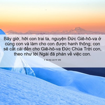 Picture 06 - 1 Sử Ký 22:11 VIE - Bây giờ, hỡi con trai ta, nguyện Đức - Bible Verse Picture