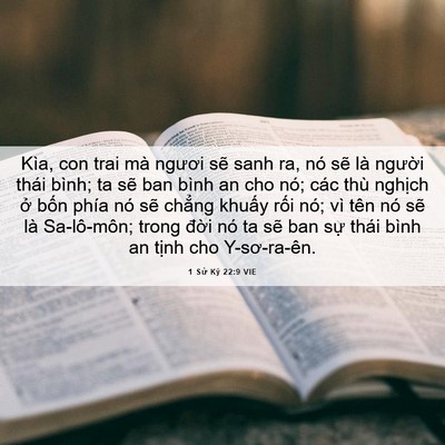 Picture 06 - 1 Sử Ký 22:9 VIE - Kìa, con trai mà ngươi sẽ sanh ra, nó sẽ - Bible Verse Picture